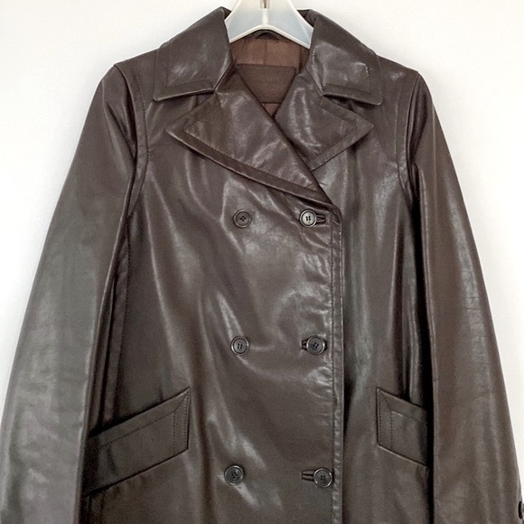 PRADA Dark Brown Leather Coat - Picture 3 of 14